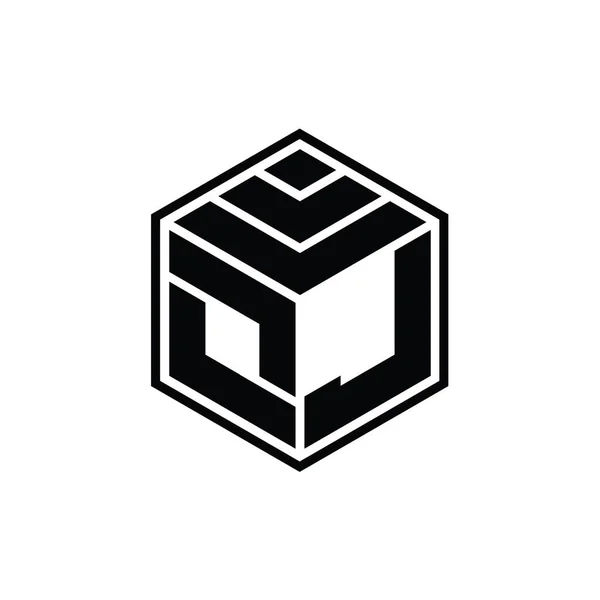 Logo Monogramma Con Forma Geometrica Esagonale Modello Design Isolato Contorno — Foto Stock