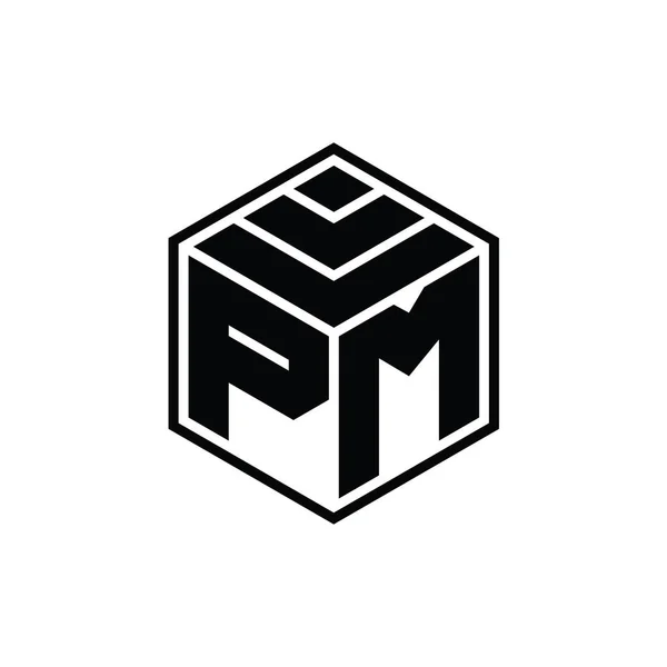 Altıgen Geometrik Şekilli Başbakan Logosu Izole Edilmiş Tasarım Şablonu — Stok fotoğraf