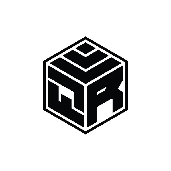 Μονόγραμμα Logo Εξάγωνο Γεωμετρικό Σχήμα Απομονωμένο Περίγραμμα Σχεδιαστικού Προτύπου — Φωτογραφία Αρχείου