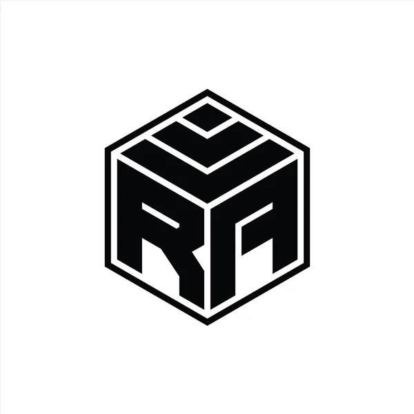 Монограма Логотипу Шестикутною Геометричною Формою Ізольованого Шаблону Контуру — стокове фото