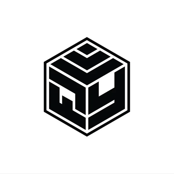 Λογότυπο Εξάγωνο Γεωμετρικό Σχήμα Απομονωμένο Περίγραμμα Πρότυπο Σχεδιασμού — Φωτογραφία Αρχείου