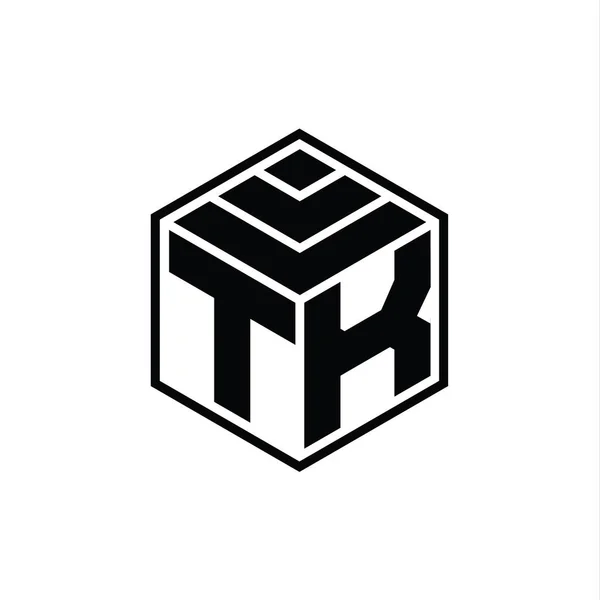 Логограма Логотипу Шестикутною Геометричною Формою Ізольований Шаблон Контуру Дизайну — стокове фото