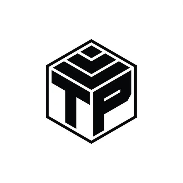 Монограма Logo Шестикутною Геометричною Формою Ізольованого Шаблону Контуру — стокове фото