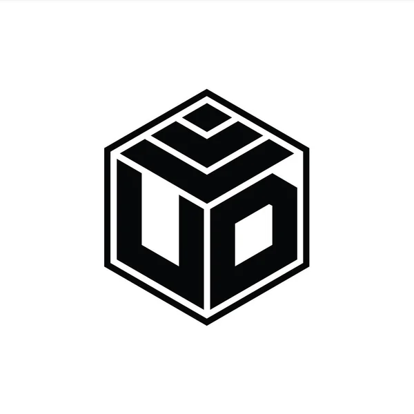 Logo Monogramă Formă Geometrică Hexagonală Șablon Design Izolat — Fotografie, imagine de stoc