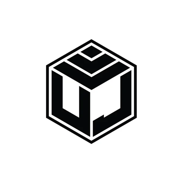 Logomonogram Med Sekskantens Geometriske Form Isolert Mal Utforming – stockfoto