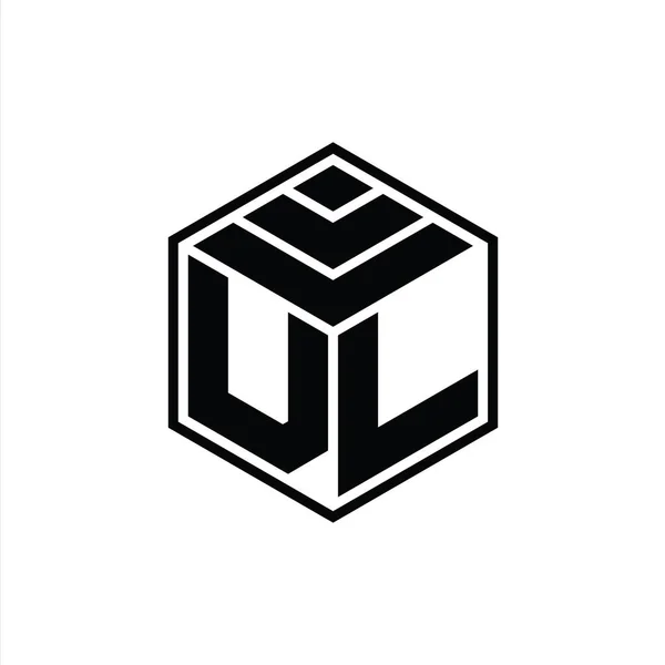 Μονογράφημα Λογότυπο Εξάγωνο Γεωμετρικό Σχήμα Απομονωμένο Περίγραμμα Πρότυπο Σχεδιασμού — Φωτογραφία Αρχείου