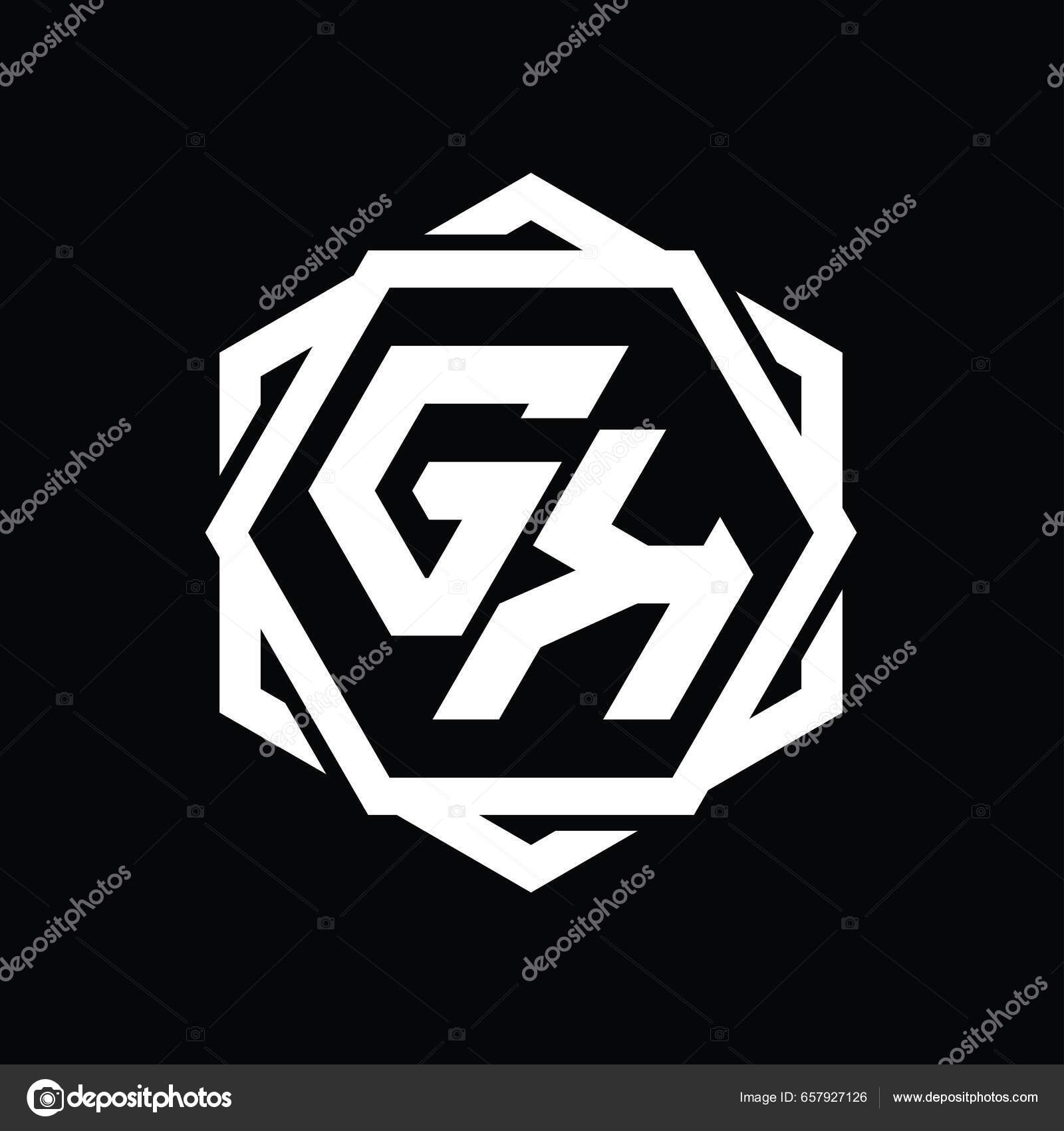 Gm logo monogram with shield shape isolated Vector Image