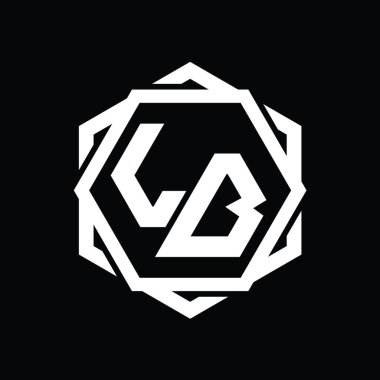 LB Logo monogram altıgen şekli geometrik soyut izole tasarım şablonu