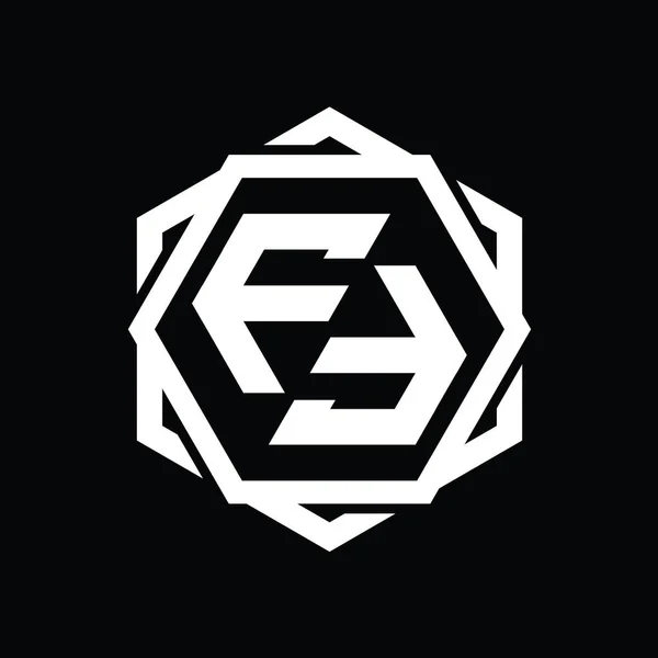 Логотип Шестиугольник Геометрическим Абстрактным Изолированным Шаблоном Очертания — стоковое фото