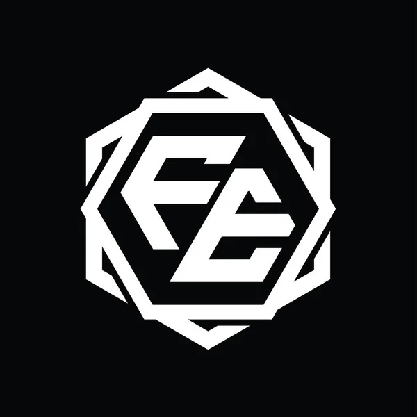 Logo Monogram Hexagon 기하학적으로 템플릿 — 스톡 사진