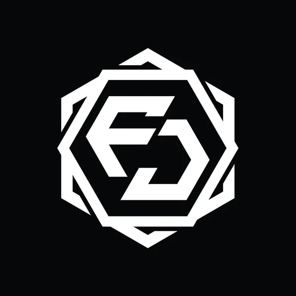 Форма Монограми Логотипу Геометрично Абстрактним Шаблоном Дизайну Контуру — стокове фото