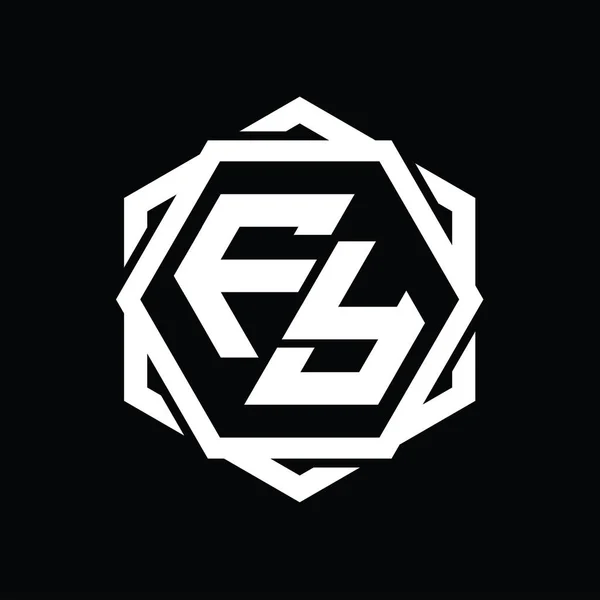 Форма Шестиугольника Логотипа Геометрическим Абстрактным Изолированным Дизайном Контура — стоковое фото