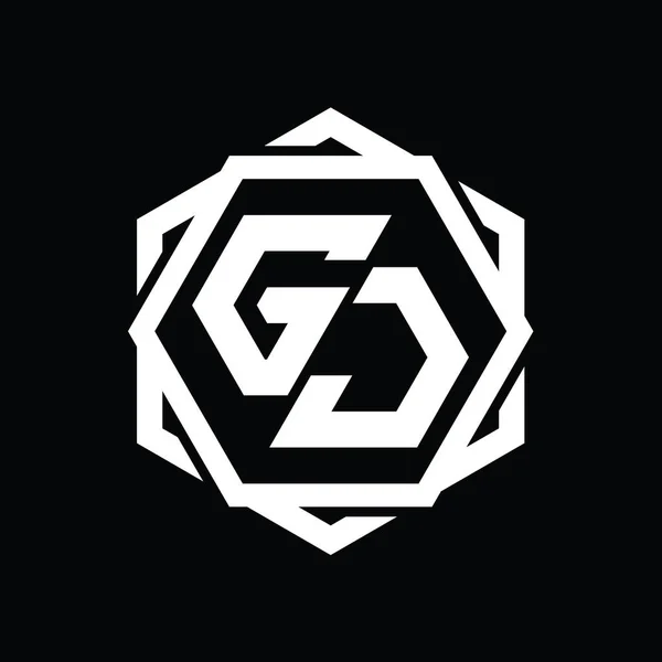 Логотип Шестиугольника Геометрической Абстрактной Изолированной Формой Очертания — стоковое фото
