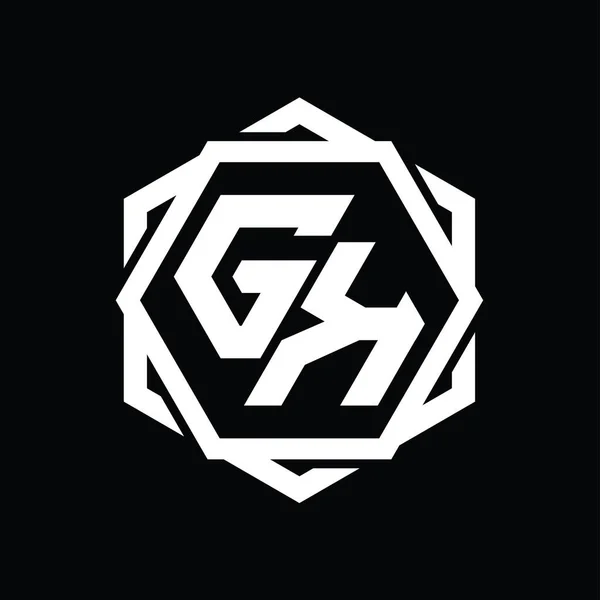 Шестиугольник Логотипа Геометрическим Абстрактным Изолированным Шаблоном Очертания — стоковое фото