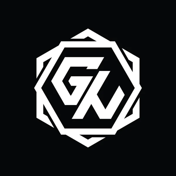 Logo Monogram Zeshoek Vorm Met Geometrische Abstracte Geïsoleerde Schema Ontwerp — Stockfoto