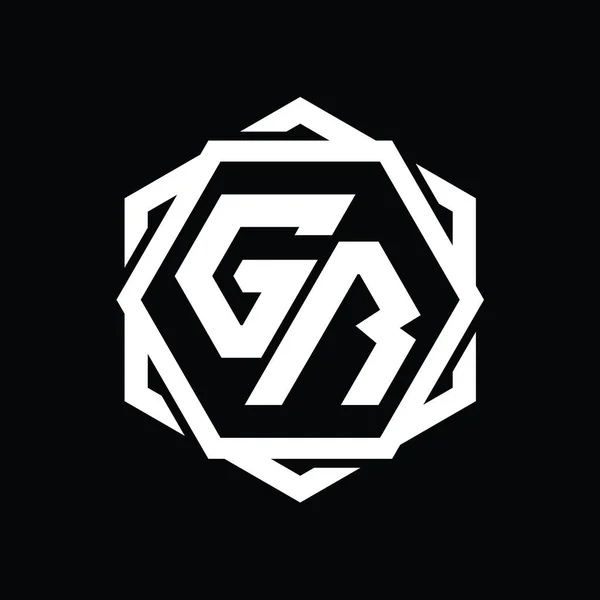 Логотип Шестиугольника Геометрической Абстрактной Изолированной Формой Очертания — стоковое фото