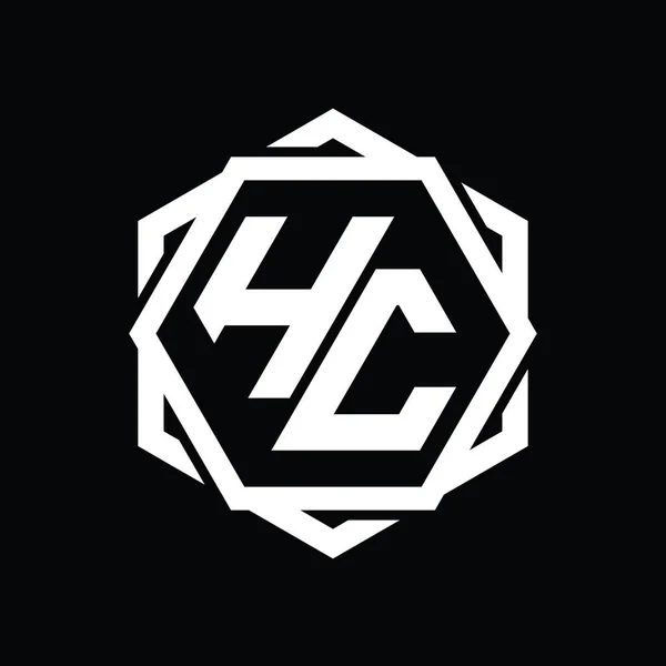 Logo Monogram Hexagon 모양의 기하학적 추상적으로 템플릿 — 스톡 사진