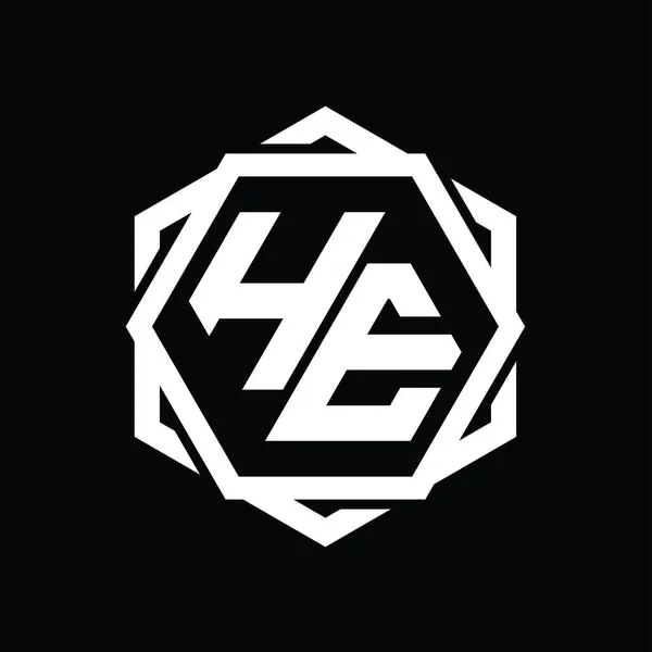 Форма Шестиугольника Логотипа Геометрическим Абстрактным Изолированным Шаблоном Контура — стоковое фото