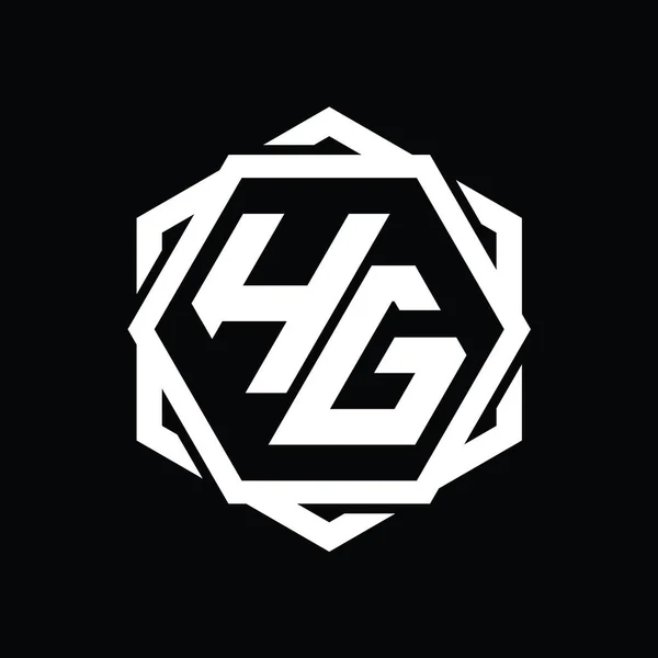 Logo Monogramm Sechseckform Mit Geometrischen Abstrakten Isolierten Umrissen Designvorlage — Stockfoto