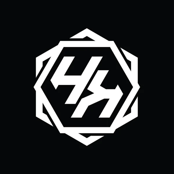 Шестиугольник Logo Геометрическим Абстрактным Дизайном — стоковое фото