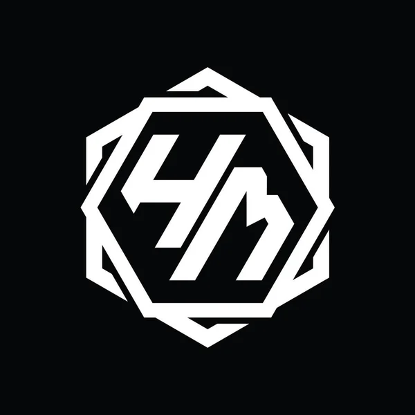 Logo Monogramă Hexagon Formă Șablon Geometric Abstract Izolat Schiță Design — Fotografie, imagine de stoc