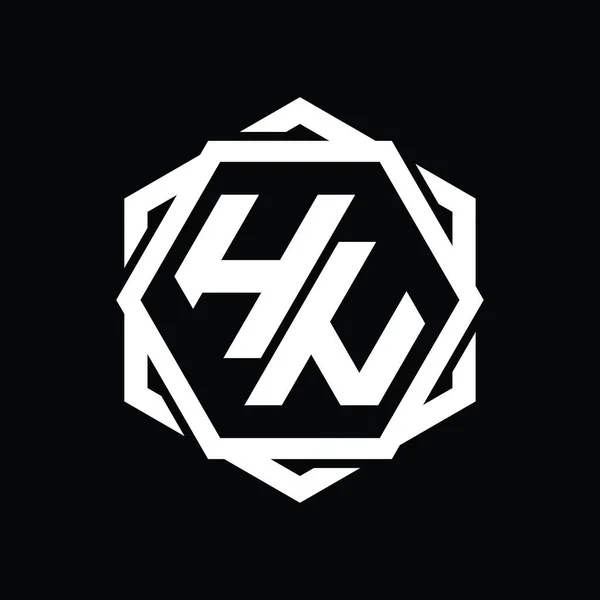 Logo Monogram Hexagon Shape Geometric Abstract Isolated Outline Design Template — Stock Photo, Image