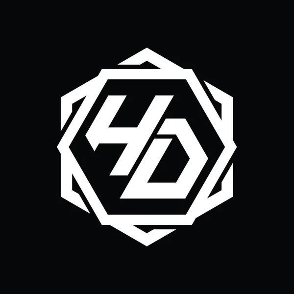 Форма Шестиугольника Logo Геометрическим Абстрактным Изолированным Шаблоном Очертания — стоковое фото