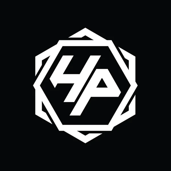Форма Шестиугольника Логотипа Геометрическим Абстрактным Изолированным Шаблоном Контура — стоковое фото