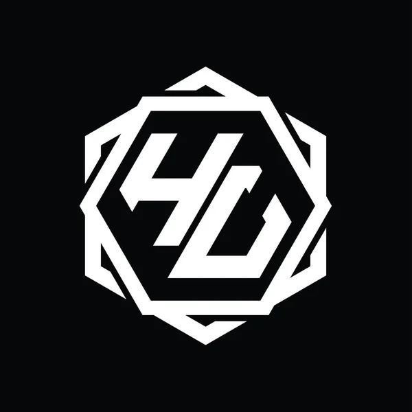 Логотип Шестиугольник Геометрической Абстрактной Изолированной Формой Очертания — стоковое фото