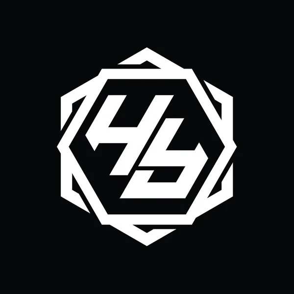 Logo Monogram Zeshoek Vorm Met Geometrische Abstracte Geïsoleerde Ontwerp Template — Stockfoto