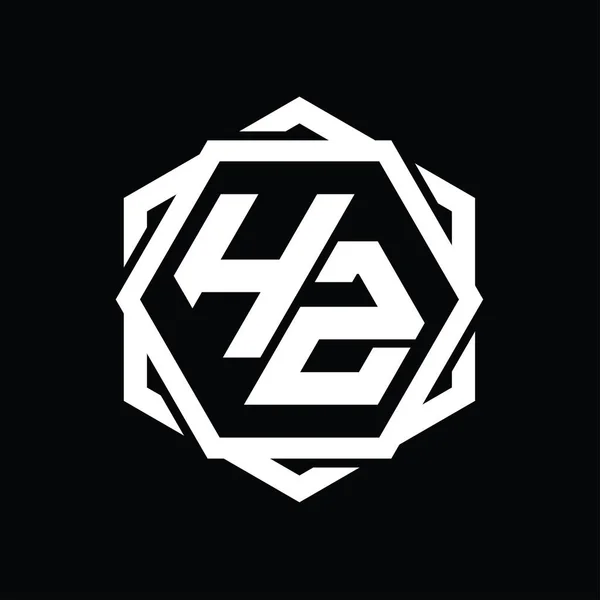 Logo Μονόγραμμα Εξάγωνο Σχήμα Γεωμετρική Αφηρημένη Απομονωμένη Περίγραμμα Πρότυπο Σχεδιασμού — Φωτογραφία Αρχείου