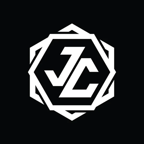 Logo Монограма Шестикутника Форми Геометричним Абстрактним Контуром Шаблон Дизайну — стокове фото