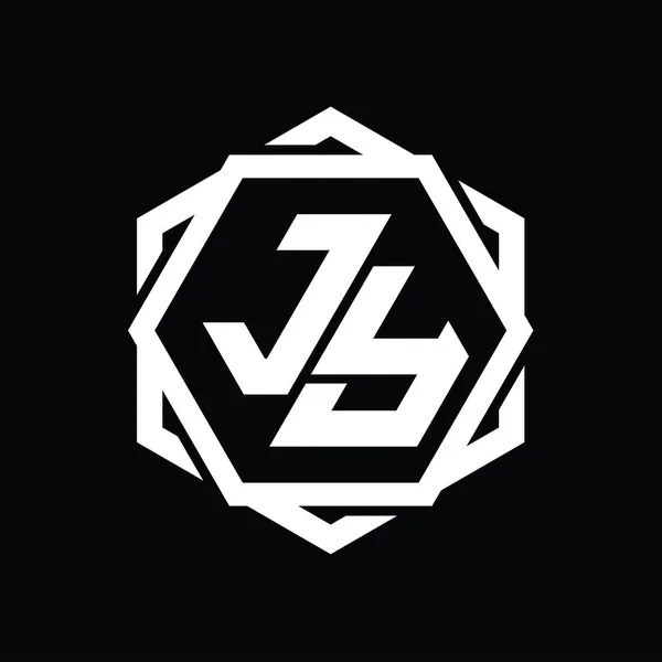 기하학적으로 고립된 디자인 템플릿을 Logo Mongram Hexagon — 스톡 사진