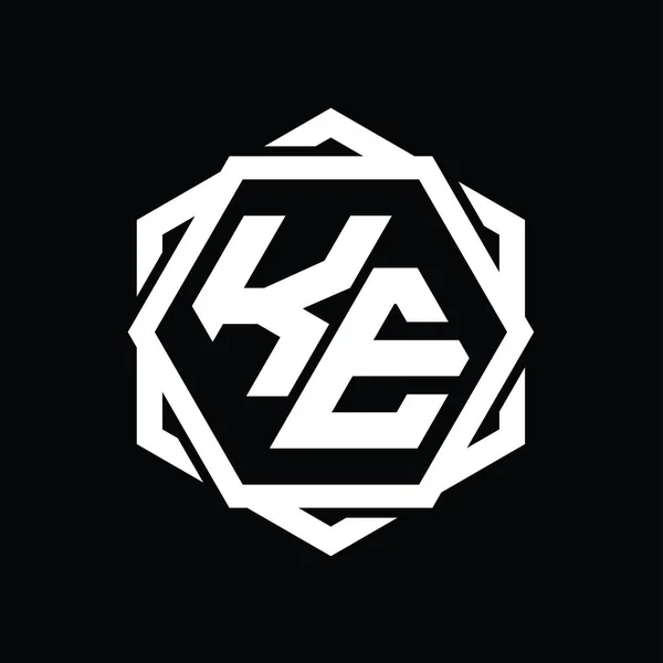 Логотип Монограми Шестикутника Геометричним Абстрактним Шаблоном Ізольованого Контуру — стокове фото