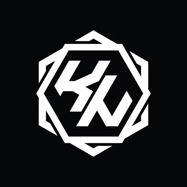 Logo Monogramă Formă Hexagonală Șablon Geometric Abstract Izolat Schiță Design — Fotografie, imagine de stoc