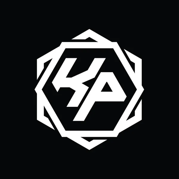 Logo Monogram Hexagon 기하학적으로 고립된 디자인 템플릿 — 스톡 사진