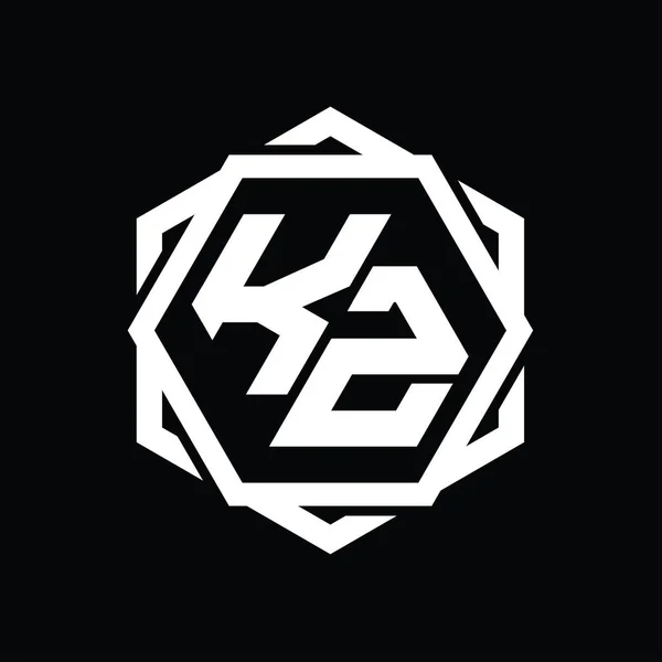 Forma Hexágono Monograma Logo Con Plantilla Diseño Contorno Aislado Abstracto — Foto de Stock
