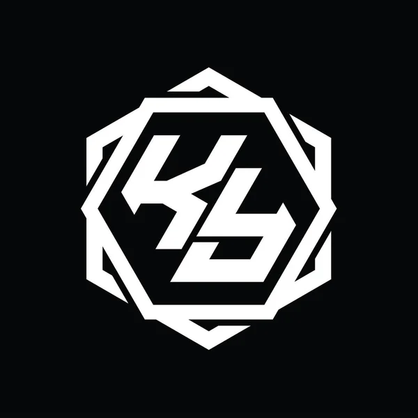 Форма Монограми Логотипу Геометричним Абстрактним Шаблоном Ізольованого Контуру — стокове фото