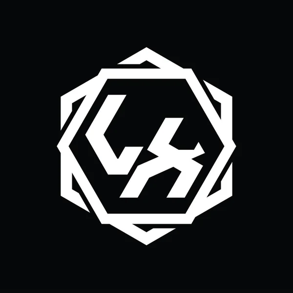 Logo Monogram Sekskantform Med Isolert Mal Design Geometrisk Sammendrag – stockfoto