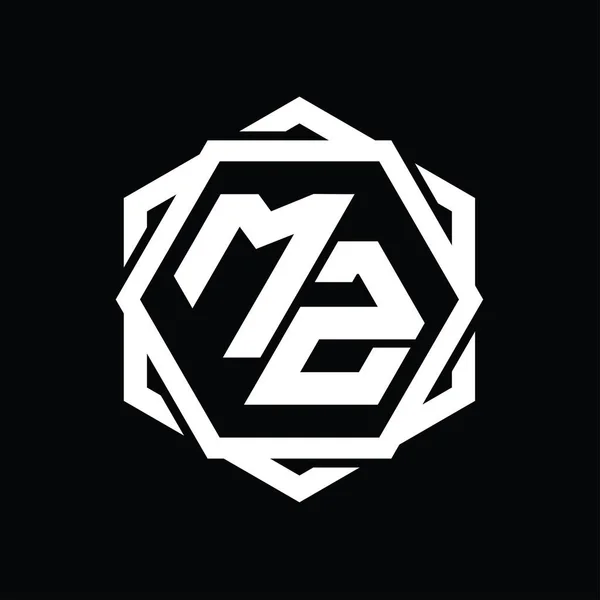 Монограмма Логотипа Шестиугольник Геометрическим Абстрактным Изолированным Шаблоном Контура — стоковое фото