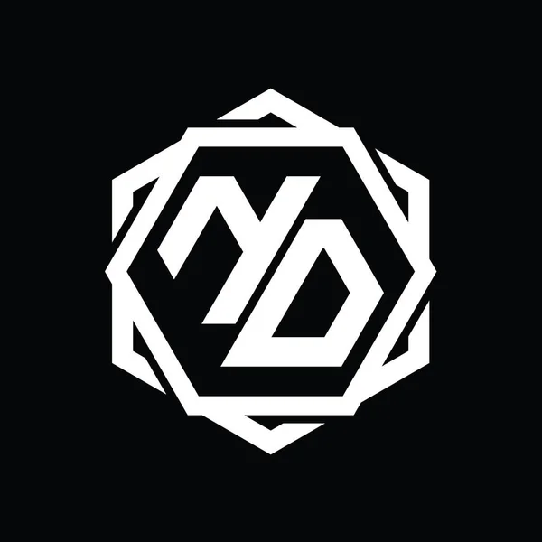 Logo Monogramm Sechseckform Mit Geometrischer Abstrakter Isolierter Entwurfsvorlage — Stockfoto