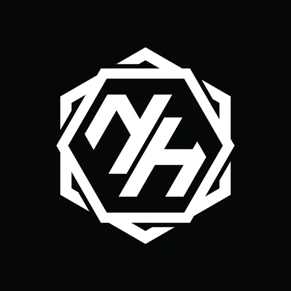 Logo Monogramm Sechseckform Mit Geometrischen Abstrakten Isolierten Umrissen Design Vorlage — Stockfoto