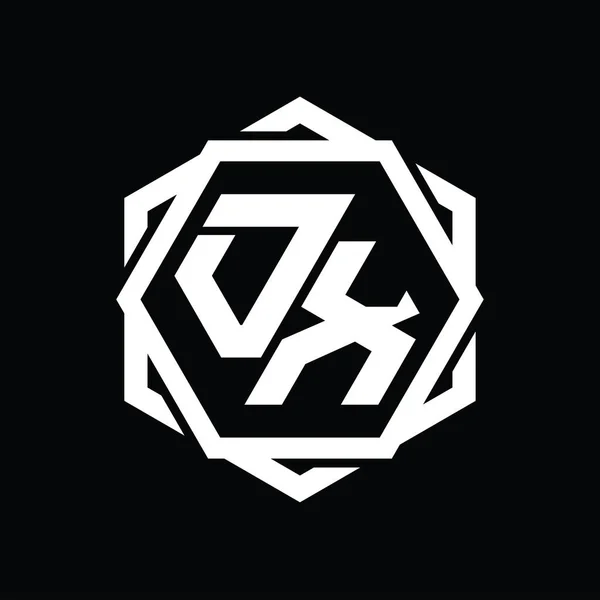 Logo Monogrammi Kuusikulmio Muoto Geometrinen Abstrakti Eristetty Ääriviivat Suunnittelu Malli — kuvapankkivalokuva