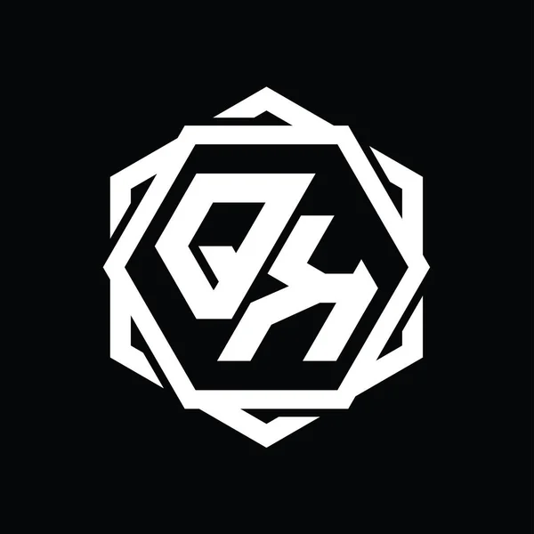 Logo Monogrammi Kuusikulmio Muoto Geometrinen Abstrakti Eristetty Ääriviivat Suunnittelu Malli — kuvapankkivalokuva