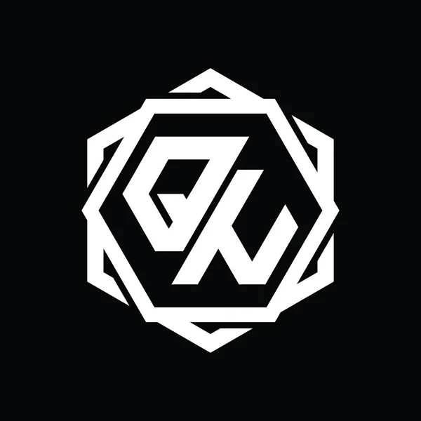 Bentuk Monogram Logo Dengan Templat Desain Abstrak Terisolasi Geometris — Stok Foto