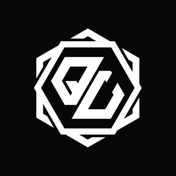 Logo Monogramm Sechseckform Mit Geometrischen Abstrakten Isolierten Umrissen Design Vorlage — Stockfoto