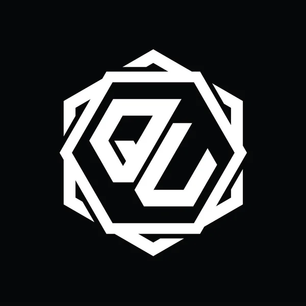 Logo Monogram Šestiúhelníkový Tvar Geometricky Abstraktní Izolovanou Šablonou Pro Návrh — Stock fotografie
