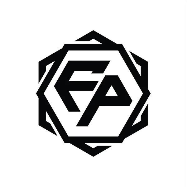 Форма Шестиугольника Логотипом Геометрическим Абстрактным Изолированным Шаблоном Очертания — стоковое фото