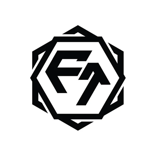 Логотип Шестиугольника Геометрической Абстрактной Изолированной Формой Контура — стоковое фото