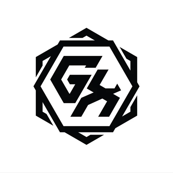 Tvar Monogramu Symbolu Šestiúhelníku Geometrickou Abstraktní Izolovanou Šablonou Pro Návrh — Stock fotografie